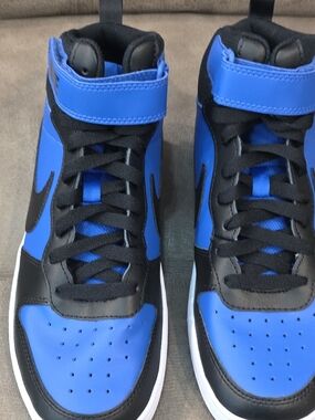 Nike Court Borough Mid 2 Kids  Sneakers in Royal Blue and Black